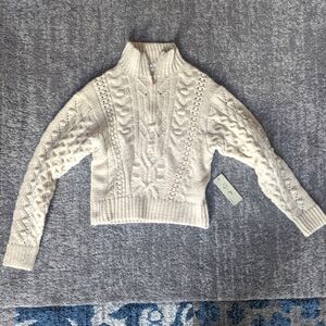 NWT Medium Cream Knitted Cropped Sweater (RD Style)